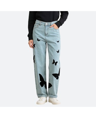 Butterfly Print Jeans