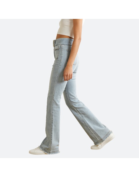 flared pants with belt