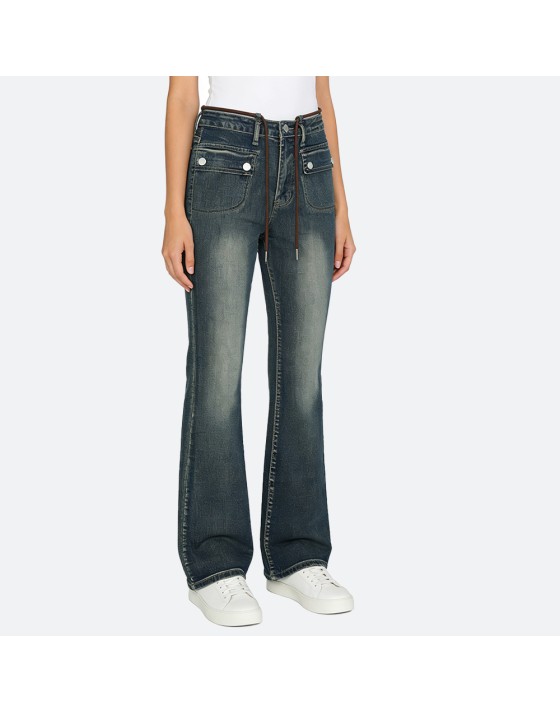 Drawstring flared pants Drawstring flared pants