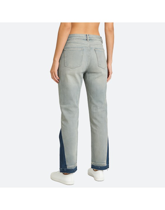 Color-Block Straight-Leg Jeans