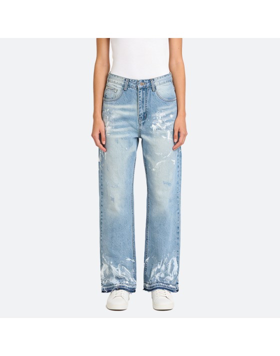 Light Wash Straight-Leg Jeans