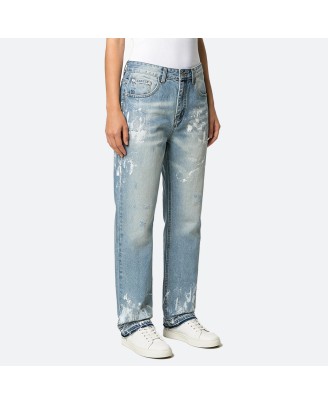 Light Wash Straight-Leg Jeans