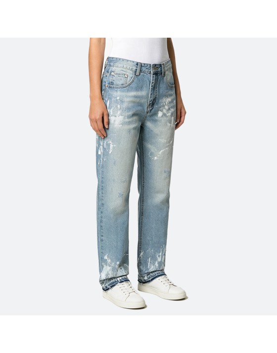 Light Wash Straight-Leg Jeans