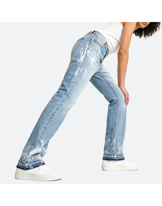 Light Wash Straight-Leg Jeans