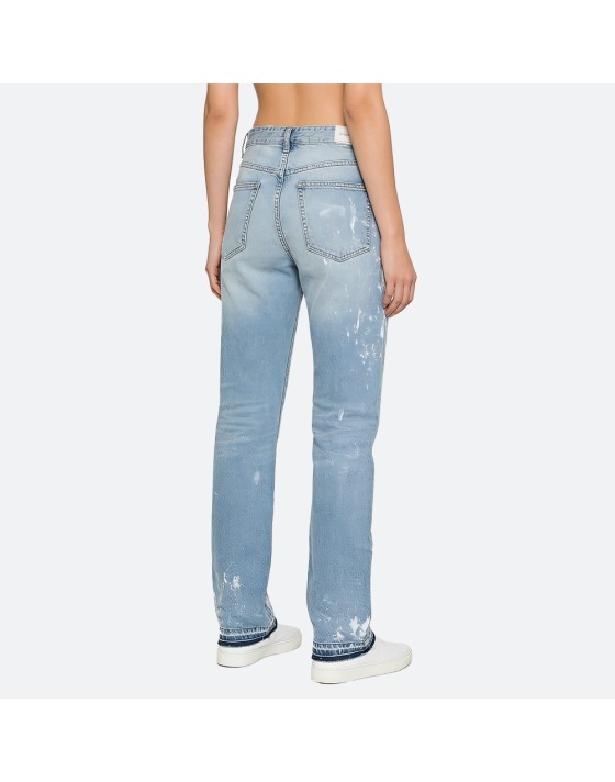 Light Wash Straight-Leg Jeans