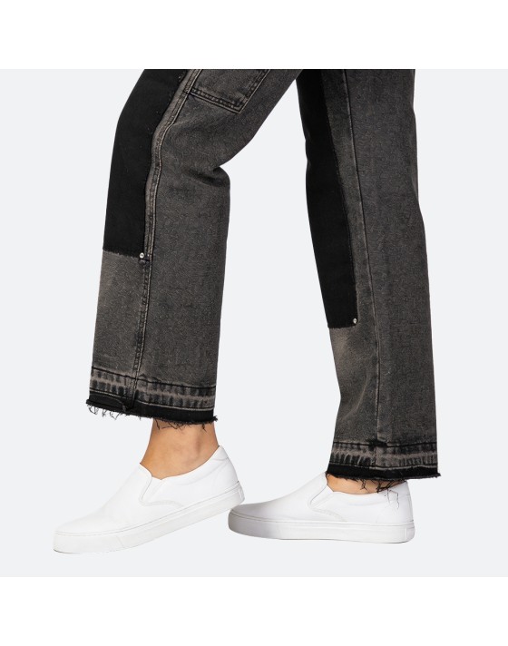 Spliced Straight-Leg Jeans