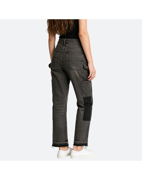 Spliced Straight-Leg Jeans